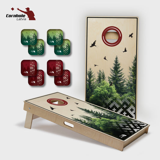 Cornhole Latvia spēles komplekts (15mm) - Mežs